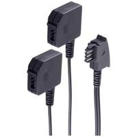 Shiverpeaks Telefoon (analoog) Adapter [1x Telefoonstekker Duitsland (TAE-F) - 2x Telefoonkoppeling Duitsland (TAE-F)] 0.2 m Zwart
