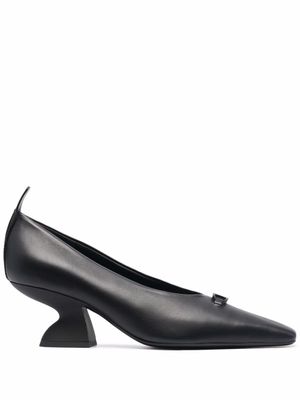Ferragamo escarpins Gancini à talon épais - Noir