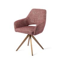 Jesper Home Draaibare Eetkamerstoel 'Yanai' Turn Rose, kleur Berry Bars
