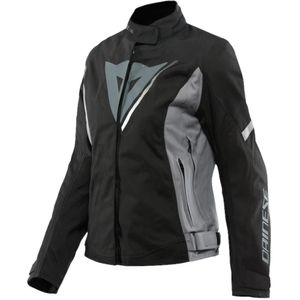 DAINESE Veloce Lady D-Dry Jacket, Textiel motorjas dames, Zwart-Donker Grijs-Wit