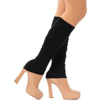 Verkleed beenwarmers - zwart - one size - voor dames - Carnaval accessoires - thumbnail