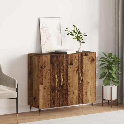 Dressoir met opslag met de deur Bruin 90 x 34 x 80 cm Bewerkt hout