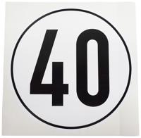 Ad informatiebord "witte plusguide geschwindigkeit " kilometer sign 40km witte plusguide