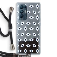 Eyes pattern: Oppo Find X3 Neo Transparant Hoesje met koord