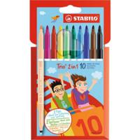 Stabilo trio 2 in 1 viltstift etui 10