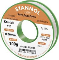 Stannol Kristall 611 Fairtin Soldeertin, loodvrij Loodvrij Sn96,5Ag3Cu0,5 REM1 100 g 0.5 mm - thumbnail