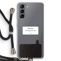 Reminder: Samsung Galaxy S21 Transparant Hoesje met koord