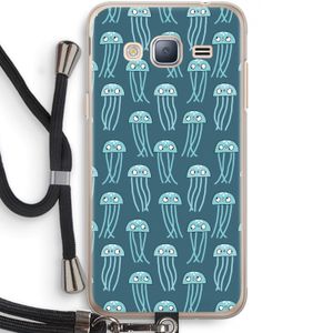 Kwallie: Samsung Galaxy J3 (2016) Transparant Hoesje met koord