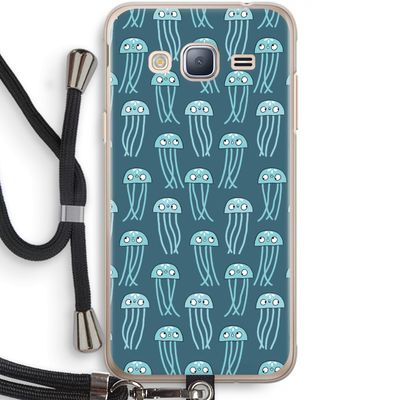 Kwallie: Samsung Galaxy J3 (2016) Transparant Hoesje met koord