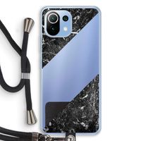Zwart marmer: Xiaomi Mi 11 Lite Transparant Hoesje met koord