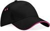 Beechfield CB15C Ultimate 5 Panel Cap - Sandwich Peak - Black/Fuchsia - One Size