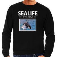 Orka sweater / trui met dieren foto sealife of the world zwart voor heren