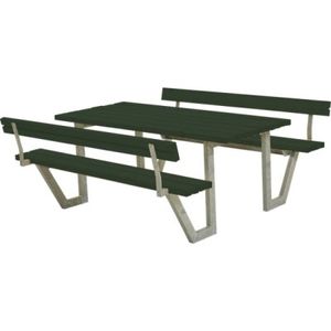 Picknicktafel Stalen Frame Wega Groen 2 Rugleuningen