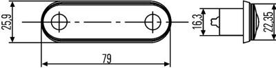 Zijmarkl.LED oranje, 8-28V,m/0,5m kabel 2PS959788002