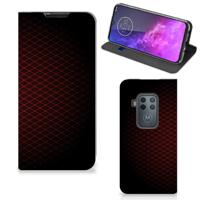 Motorola One Zoom | Hoesje met Magneet | Geruit Rood