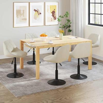 Eetkamerstoelen draaibaar 6 st fluweel crèmekleurig