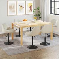 Eetkamerstoelen draaibaar 6 st fluweel crèmekleurig