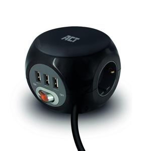 ACT AC2400 Stekkerdoos + USB-A