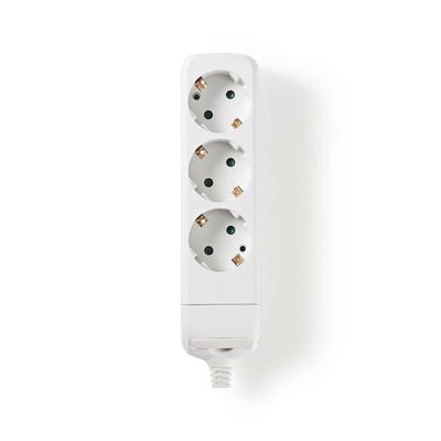Nedis Stekkerdoos | Randaarde stekker / Type F (CEE 7/7) | 3-wegs | 3680 W | 16 A | Wit | 1 stuks - EXSO300F1WT EXSO300F1WT