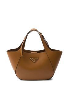 Prada sac médium à logo - Marron