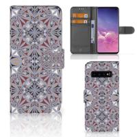 Samsung Galaxy S10 | Bookcase | Flower Tiles Samsung Galaxy S10 | Bookcase | Flower Tiles