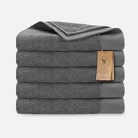 Walra Remade Cotton Handdoeken 70 x 140 cm - 550 gr/m² - Grey - 5 stuks Walra Remade Cotton Handdoeken 70 x 140 cm - 550 gr/m² - Grey - 5 stuks