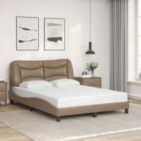 Bedframe zonder matras "Hvar" kunstleer cappucinnokleurig 140x190 cm