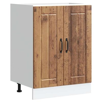 Spoelbakonderkast Lucca bewerkt hout oud houtkleurig