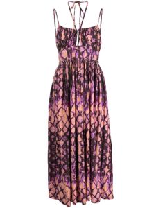 Ulla Johnson robe mi-longue Freya à dos nu - Violet