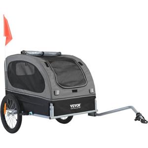 VEVOR Hondenkar 40 kg Fietskar Koolstofstaal + 600D Oxfordstof + PP Opvouwbaar 1440 x 720 x 779 mm als aanhanger Opgevouwen Afmeting 760 x 560 x 195 mm Hondenbuggy Joggerkar Zwart en Grijs