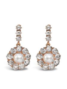 Pragnell Vintage boucles d'oreilles Victorian en or rose 18ct ornées de diamants