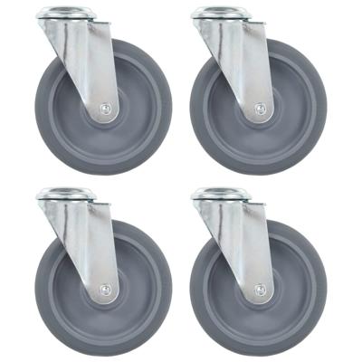 VidaXL Zwenkwielen met boutgaten 4 st 125 mm
