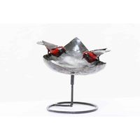 Metalen Vogel Drinkbak met 2 Vogels Tafelmodel