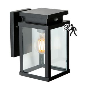 Jersey Muurlamp Bewegingssensor Zwart met LED