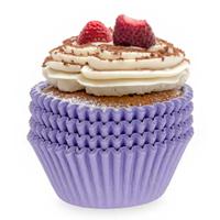 Muffin en cupcakes vormpjes - papier - paars - set 200x stuks - Dia 10 cm