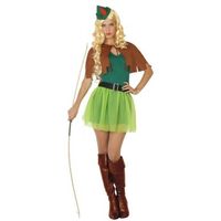 Robin Hood kostuum groen/bruin voor dames 4-delig XL (42-44)  -