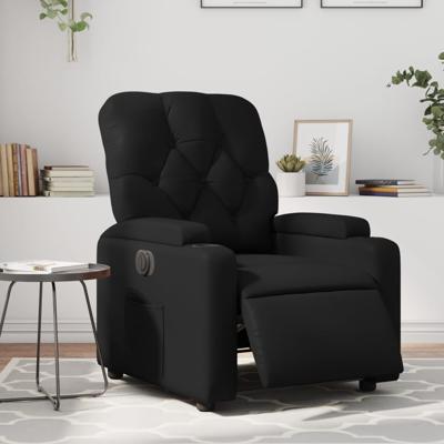 Fauteuil elektrisch verstelbaar kunstleer zwart