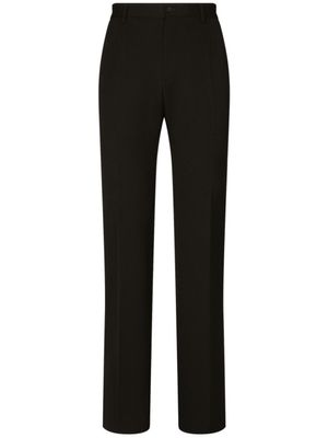 Dolce & Gabbana pantalon en laine à plis marqués - Noir
