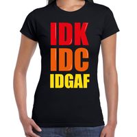 IDGAF fun tekst  / verjaardag t-shirt zwart voor dames 2XL  - - thumbnail