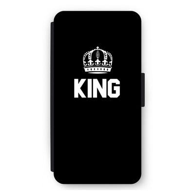 King zwart: iPhone 12 Pro Max Flip Hoesje