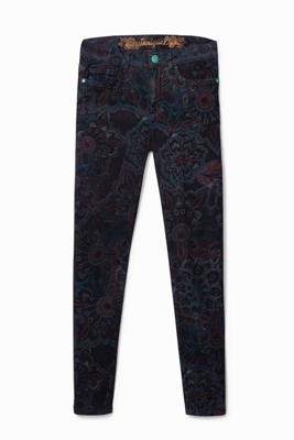 Gebloemde skinny jeans - BLUE - 28