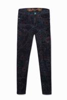 Gebloemde skinny jeans - BLUE - 28