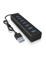 ICY BOX IB-HUB1700-U3 USB 3.0 zu 7-Port USB 3.0 Type-A Hub, Alu-Gehäuse, Netzteil 5V/3A USB 3.2 Gen 1-hub 7 poorten Zwart - thumbnail