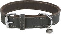 Trixie halsband hond rustic vetleer grijs (42-48X2,5 CM)