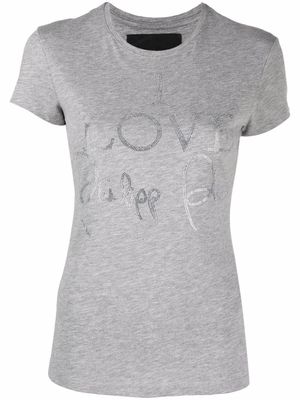 Philipp Plein t-shirt à logo imprimé - Gris