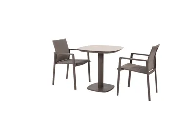 Manolo 75x75x75 cm met 2x Cortina dining stoel terre