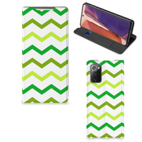 Samsung Galaxy Note20 Hoesje met Magneet Zigzag Groen - thumbnail