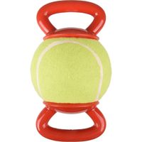 Hondenspeelgoed Tennisbal met Handvat - 13 cm 13 x 13 x 22.5 cm Flamingo Groen - thumbnail