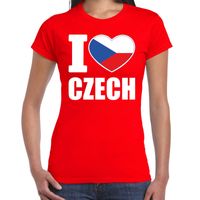 I love Czech t-shirt Tsjechie rood voor dames I love Czech t-shirt Tsjechie rood voor dames