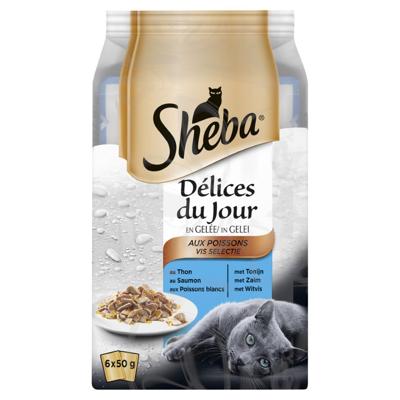 Kattenvoer Delices du Jour Vis maaltijdzakjes in gelei 6x50 g 1x6 - Sheba
